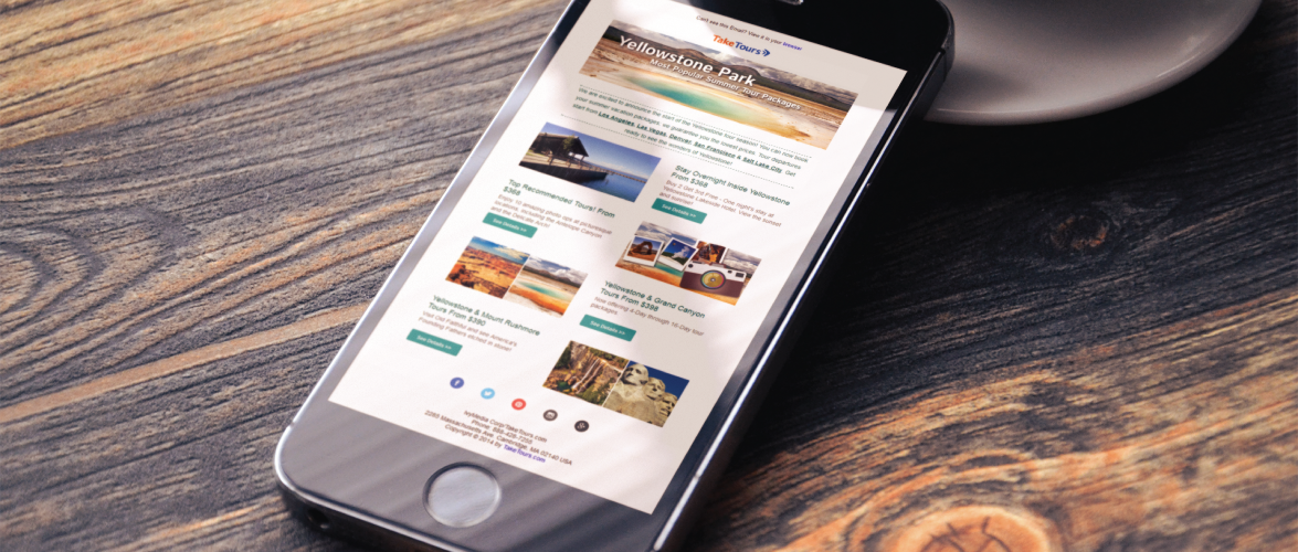 TakeTours Yellowstone Email Campaign