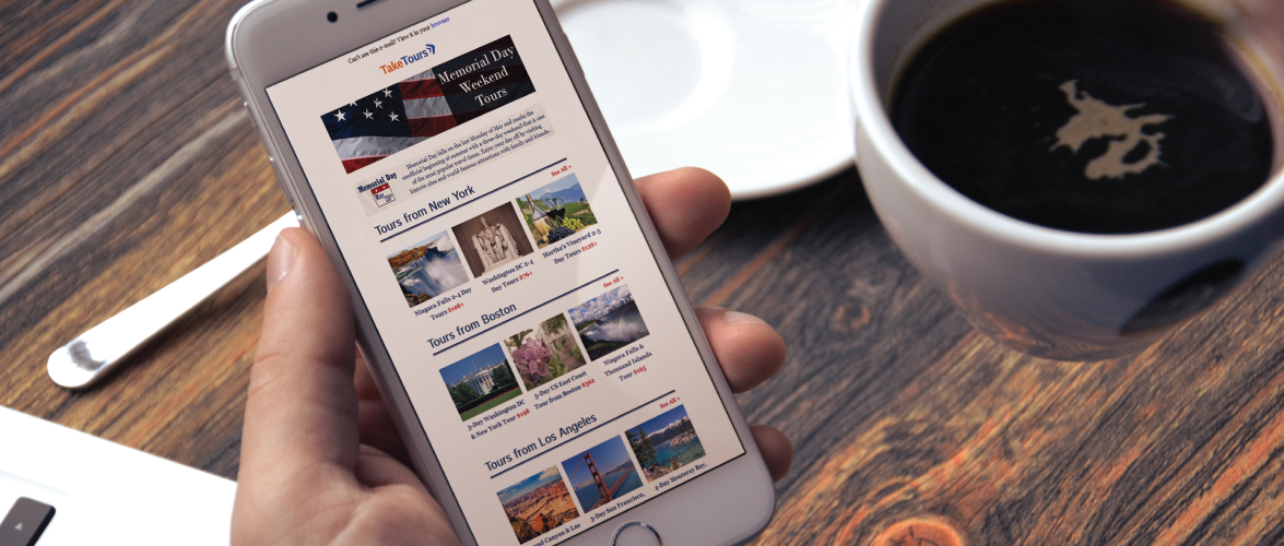 TakeTours Memorial Day Email Campaign